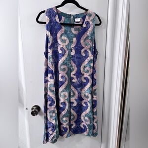 Island Style Vintage 90s A-line Tied Back Open Front Midi Dress